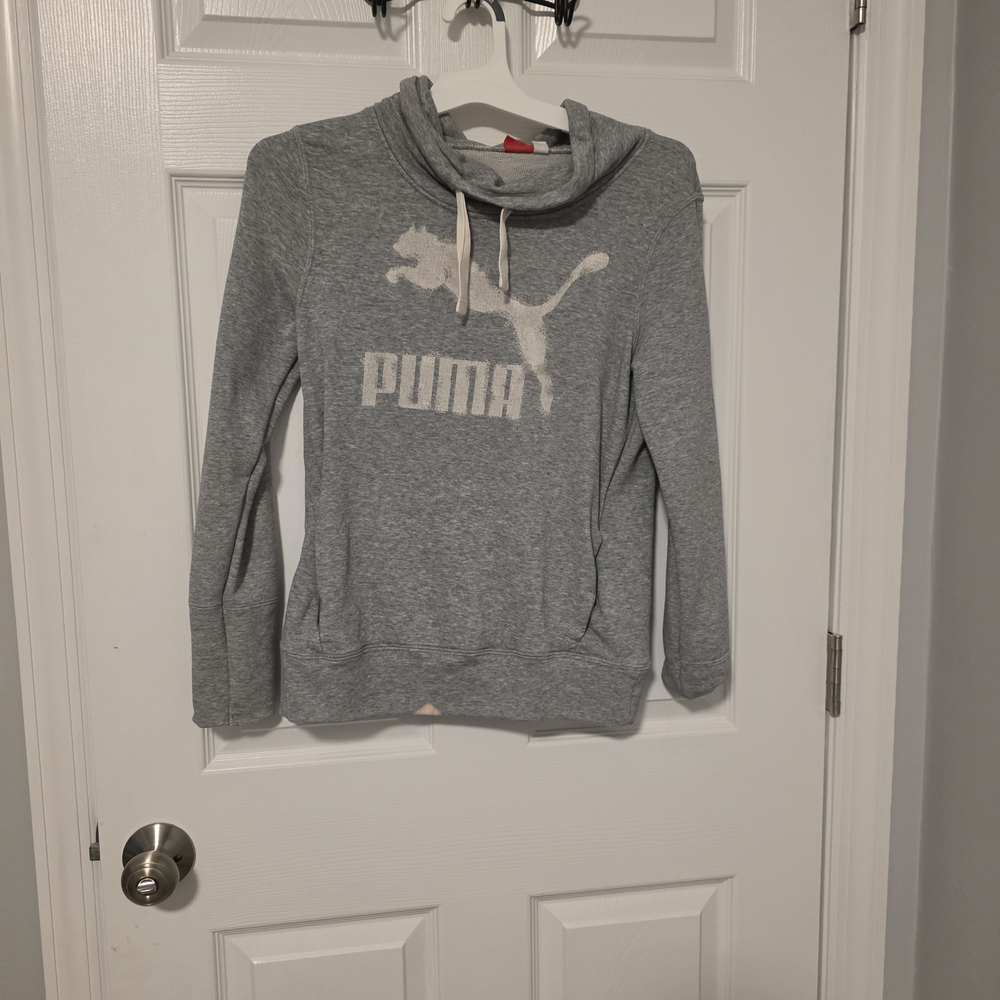Puma Women's Heather Gray Cowl Neck Sweater